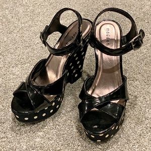 Madden Girl Polka Dot Wedge Sandals, 7.5